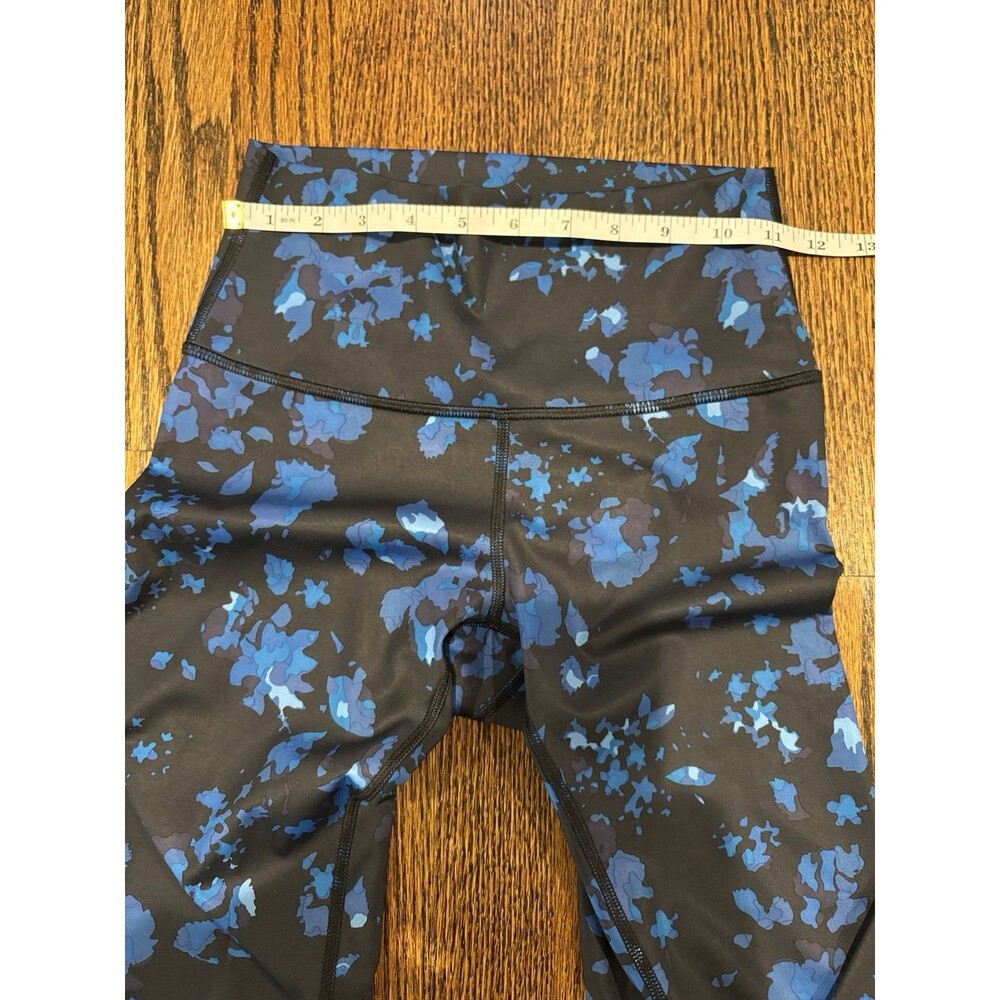 Lululemon Wunder Train High Rise Leggings Size 4 Blue Floral Athletic Yoga Pants - Picture 2 of 8